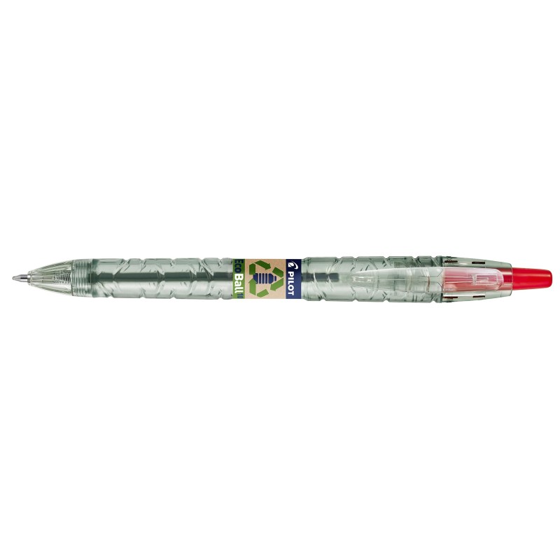 Pilot Begreen B2P Ecoball - Stylo bille rétractable pointe moyenne 1 mm - Rouge