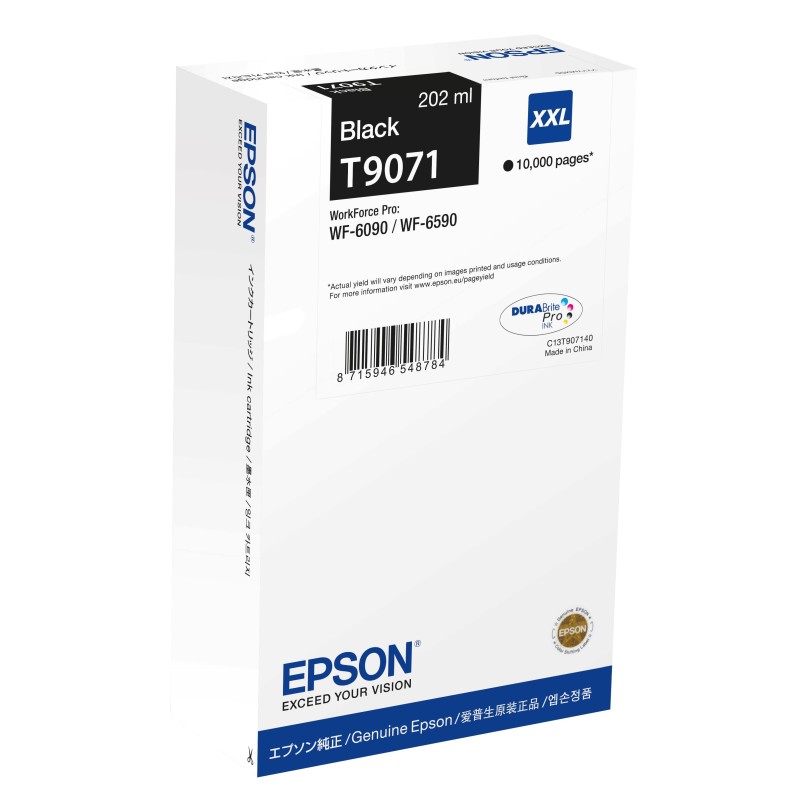 Epson T9071 Cartouche d'encre originale très grande capacité C13T90714N - Noir