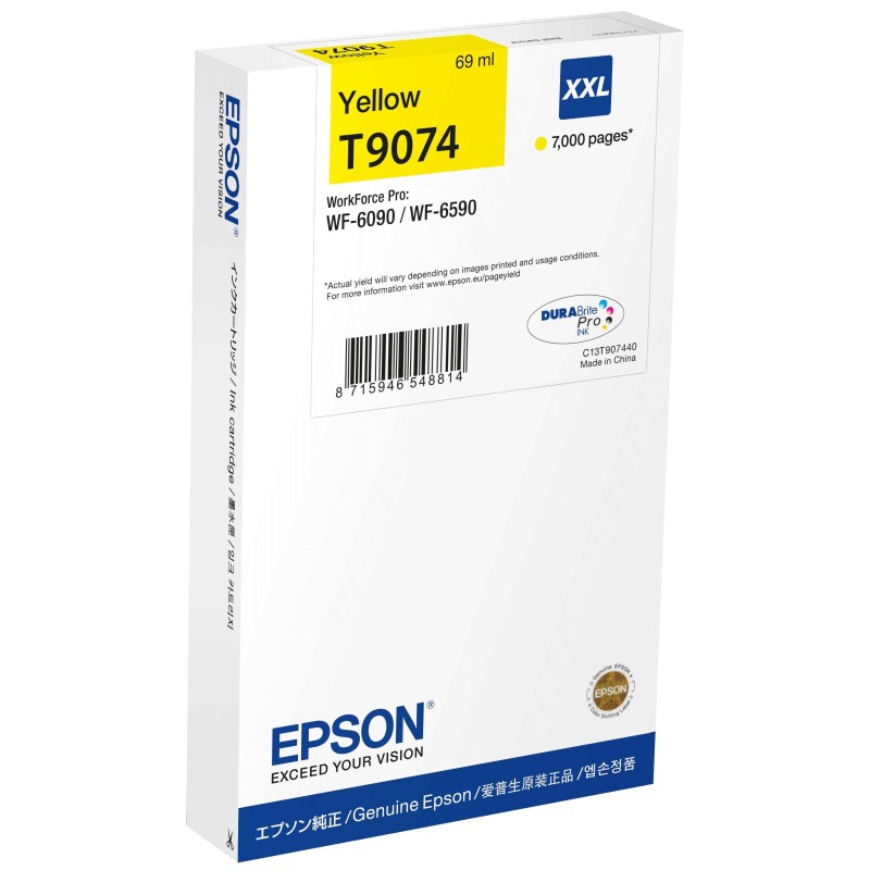 Epson T9074 XXL Cartouche d'encre originale très grande capacité C13T90744N - Jaune