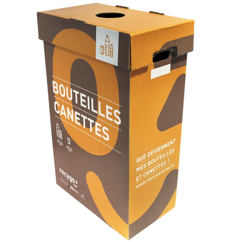 Recygo ECOBOX boîte de collecte pour le tri et recyclage des bouteilles plastiques et canettes -Service de collecte inclus