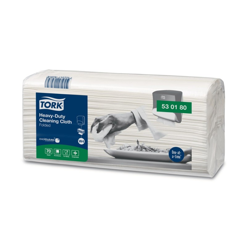 Tork Chiffon de Nettoyage ultra-résistant blanc W4 multi-usages - Paquet de 70 chiffons