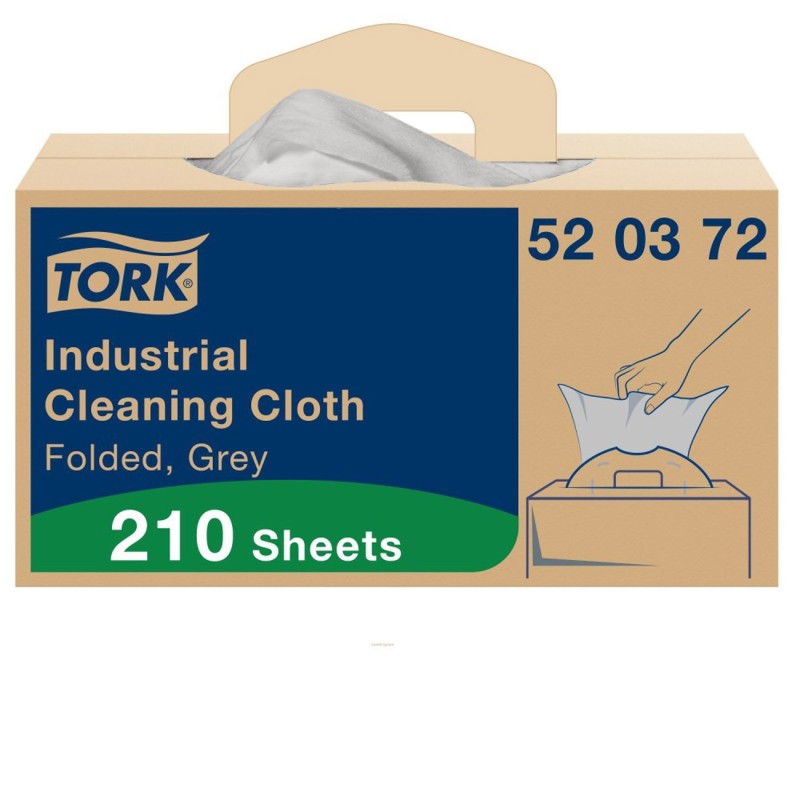 Tork Chiffon de Nettoyage Industriel gris W7 distribution feuille à feuille - Paquet de 210 chiffons