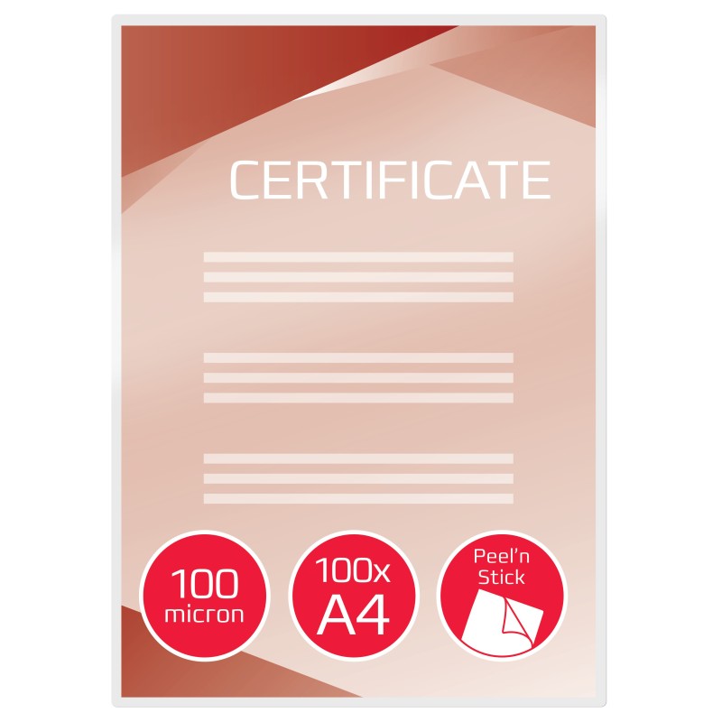 GBC Pochettes de plastification adhésive A4 - Lot de 100