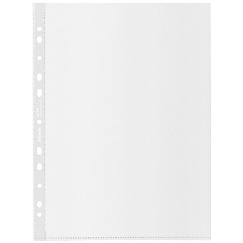Esselte Pochettes perforées A4 en polypropylène recyclé grainé 100 microns - Boîte de 100