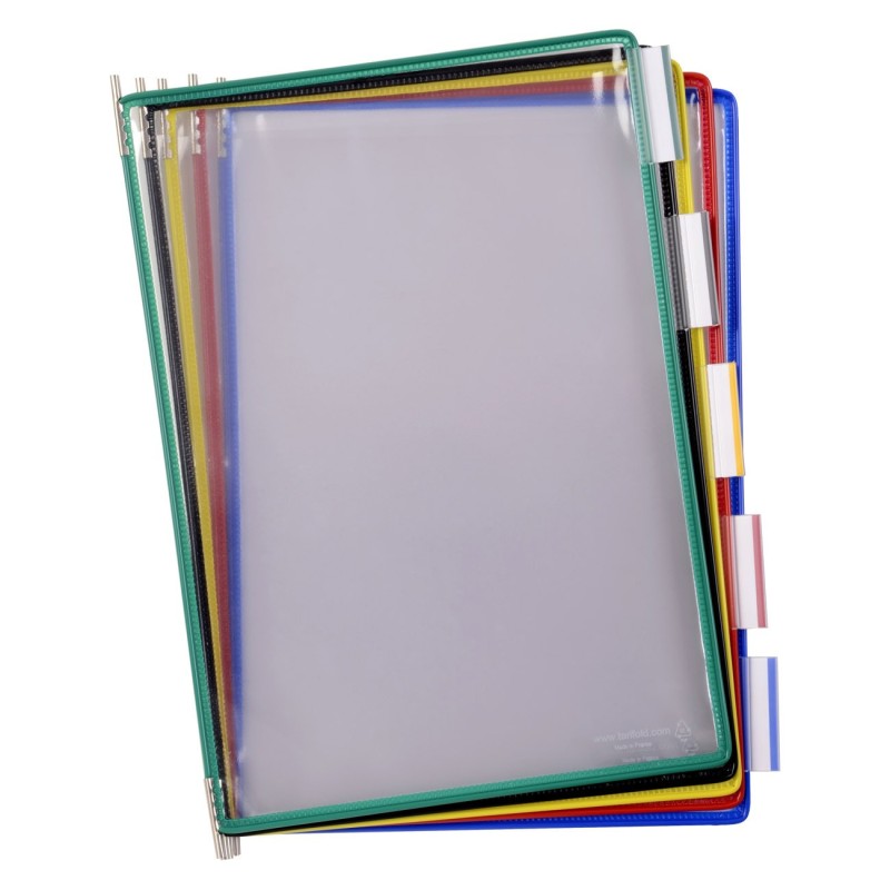DJOIS by Tarifold Pochettes à pivot A4 pour le kit mural métal - lot de 10 assorties