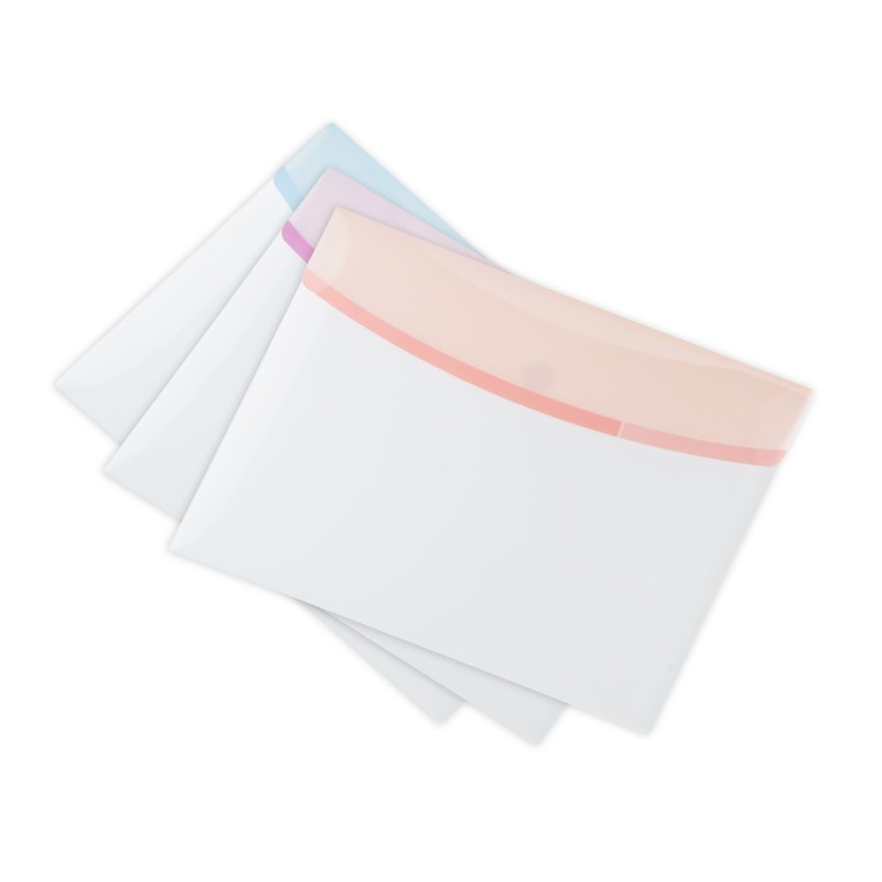 DJOIS by Tarifold Pochettes-enveloppes Color Dream A4 polypropylène assorties  - lot de 6