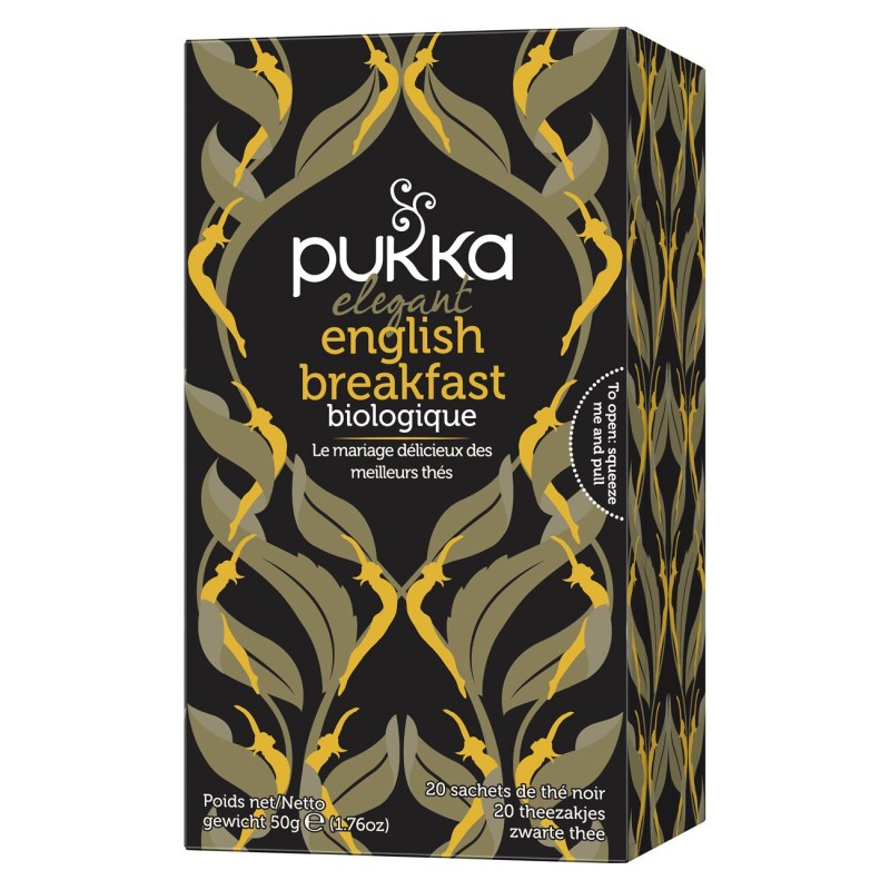pukka Thé noir Elegant English Breakfast - Biologique et équitable - Boîte de 20 sachets
