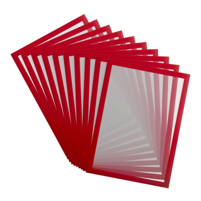 DJOIS by Tarifold Magneto Pro Solo - Pochette murale A4 - Cadre rouge - Lot de 10