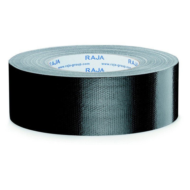 RAJA Ruban adhésif toile brillant étanche 50 mm x 51 m - Noir - Lot de 3