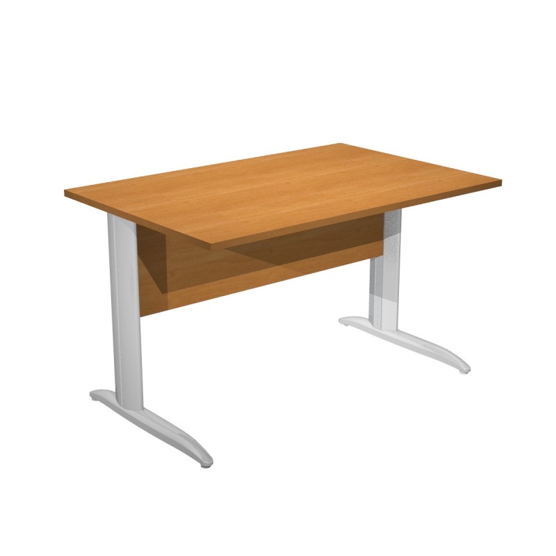 Bureau droit Pronto Métal - L.120 x P.80 cm - Plateau Aulne - Pieds L Chrome