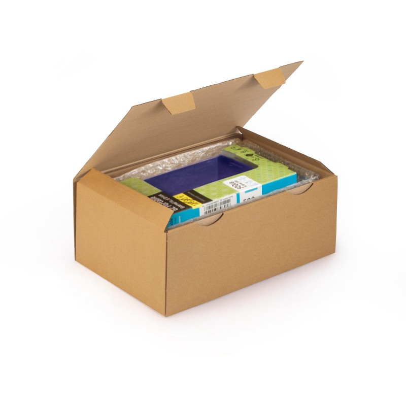 RAJA Boîte d'expédition brune en carton simple cannelure - L.43 x l.30 x H.18 cm - Lot de 50