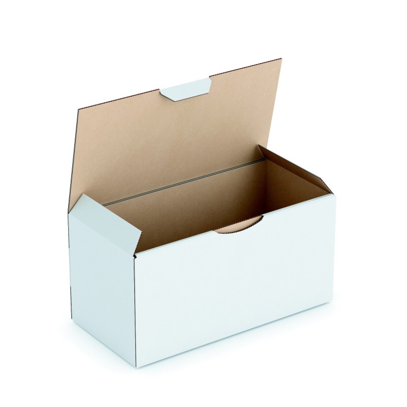 RAJA Boîte d'expédition blanche en carton simple cannelure - L.20 x l.10 x H.10 cm - Lot de 50