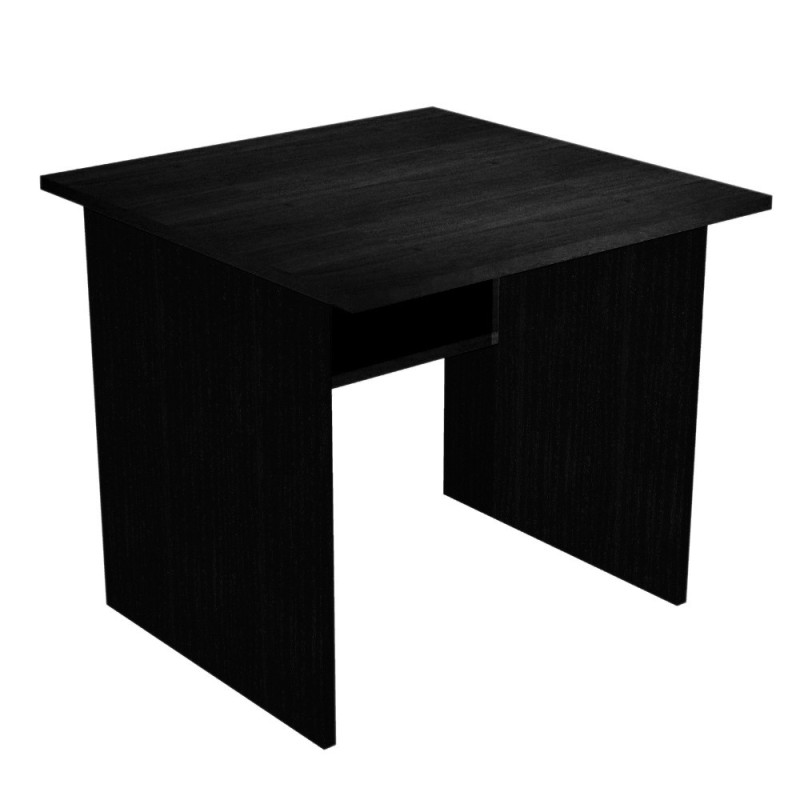 Bureau droit Pronto Bois - L.80 x P.80 cm - Plateau Noir - Pieds panneaux Noir