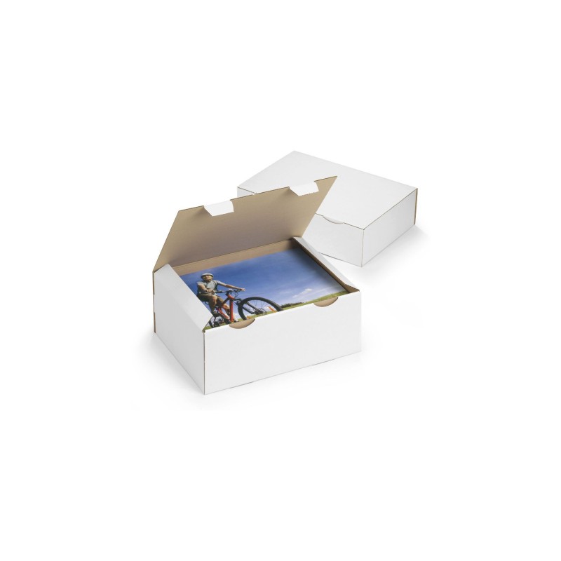 RAJA Boîte d'expédition blanche en carton simple cannelure - L.35 x l.22 x H.13 cm - Lot de 50