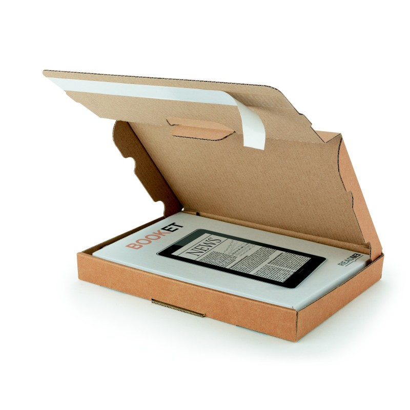 Boîte postale extra-plate fermeture adhésive en carton simple cannelure brun - L.22,5 x l.15 x H.2,5 cm - Lot de 50