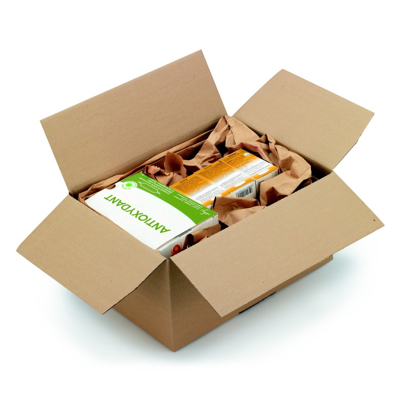 Caisse à montage instantané en carton simple cannelure brun - L.20 x l.15 x H.15 cm - Lot de 20