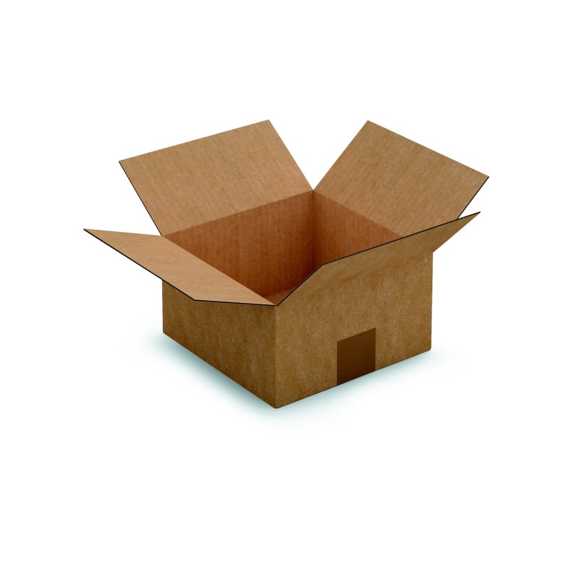 RAJA Caisse américaine carton simple cannelure - L.20 x l.20 x H.11 cm - Kraft brun - Lot de 25