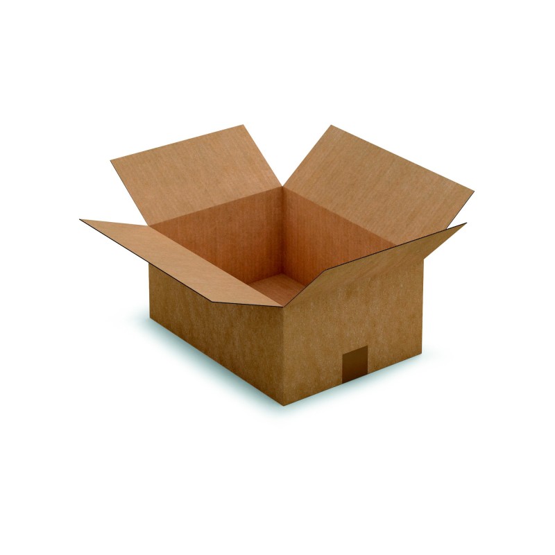 RAJA Caisse américaine carton simple cannelure - L.36 x l.27 x H.16 cm - Kraft brun - Lot de 25