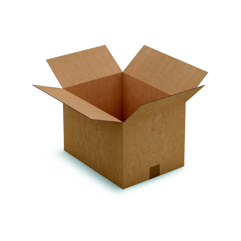 RAJA Caisse américaine carton simple cannelure - L.40 x l.30 x H.27 cm - Kraft brun - Lot de 25