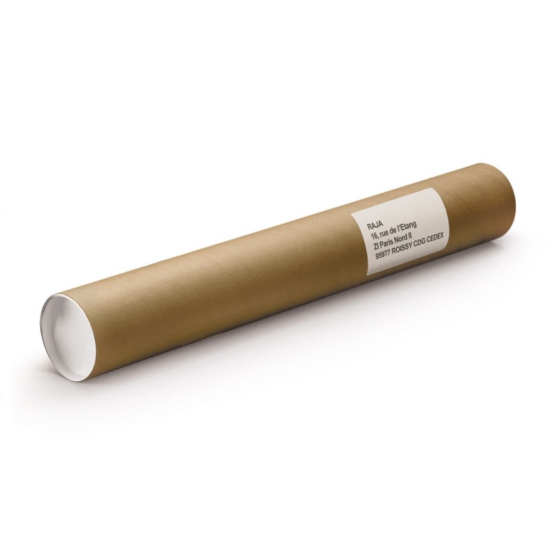 RAJA Tube d'expédition rond en carton brun avec capuchons - Diamètre 100 x L.1000 mm - Lot de 25