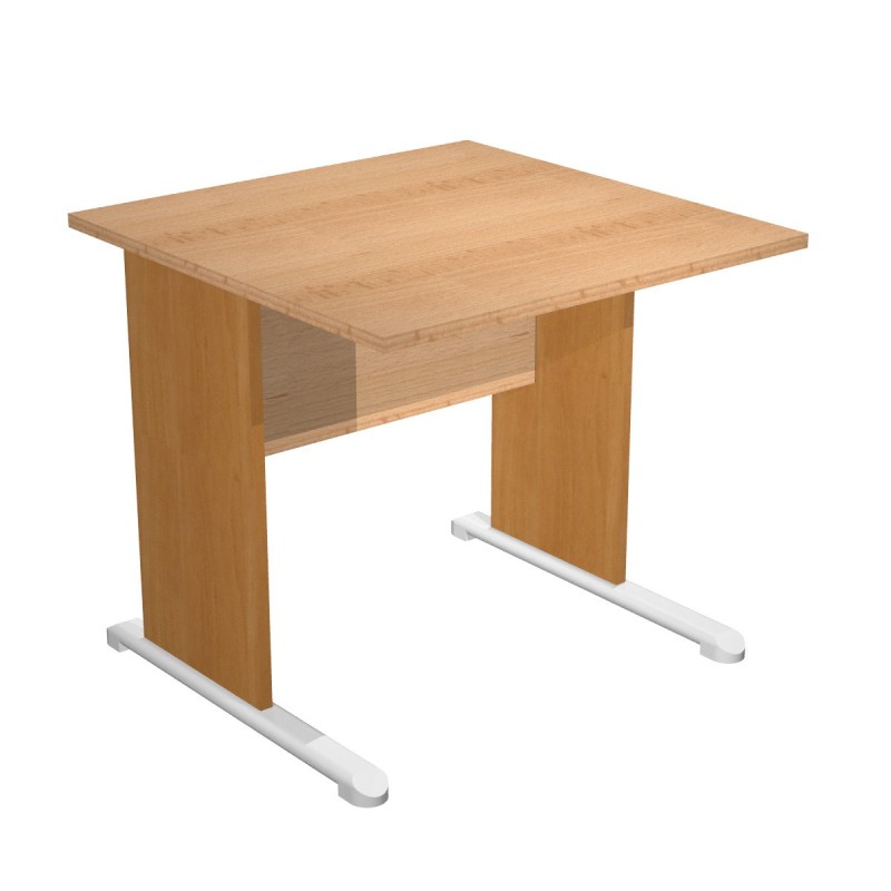 Bureau droit Pronto Bois - L.80 x P.80 cm - Plateau Hêtre - Pieds L Aulne