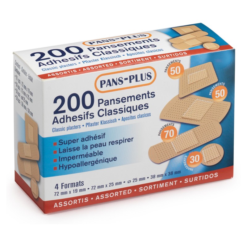 Pansements - Taille assortis - Boîte de 200