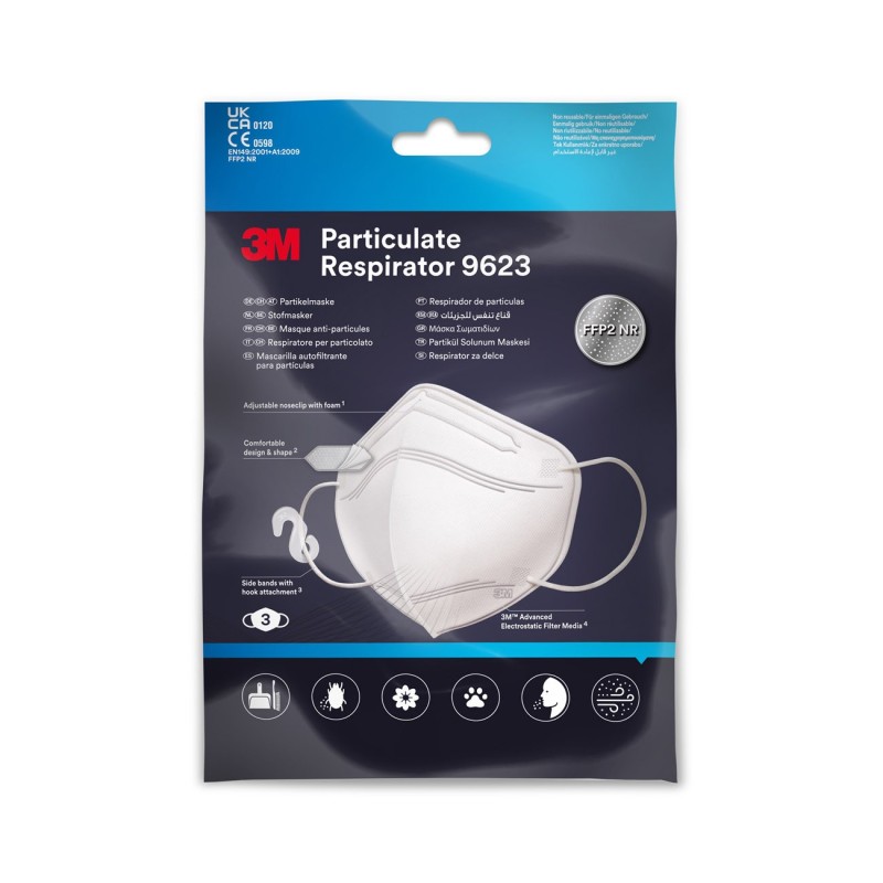 Nexcare Masque de protection respiratoire FFP2 sans soupape - Blanc - Boîte de 3