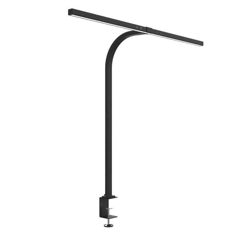 Unilux Lampe de bureau sur pince Strata - Led intégrée - 12,7W - Bras flexible - Détecteur de luminosité - Noir