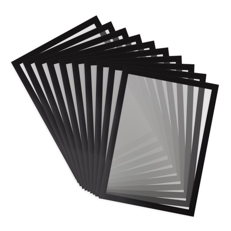 DJOIS by Tarifold Magneto Pro Solo - Pochette murale A4 - Cadre noir - Lot de 10