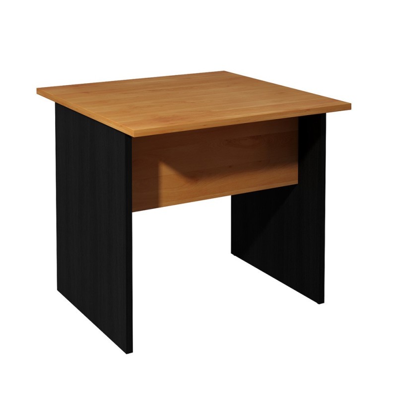 Bureau droit Pronto Bois - L.80 x P.80 cm - Plateau Aulne - Pieds panneaux Noir