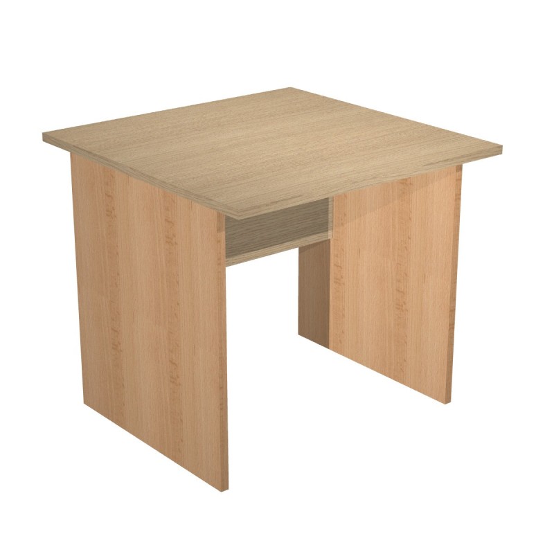 Bureau droit Pronto Bois - L.80 x P.80 cm - Plateau Chêne - Pieds panneaux Hêtre
