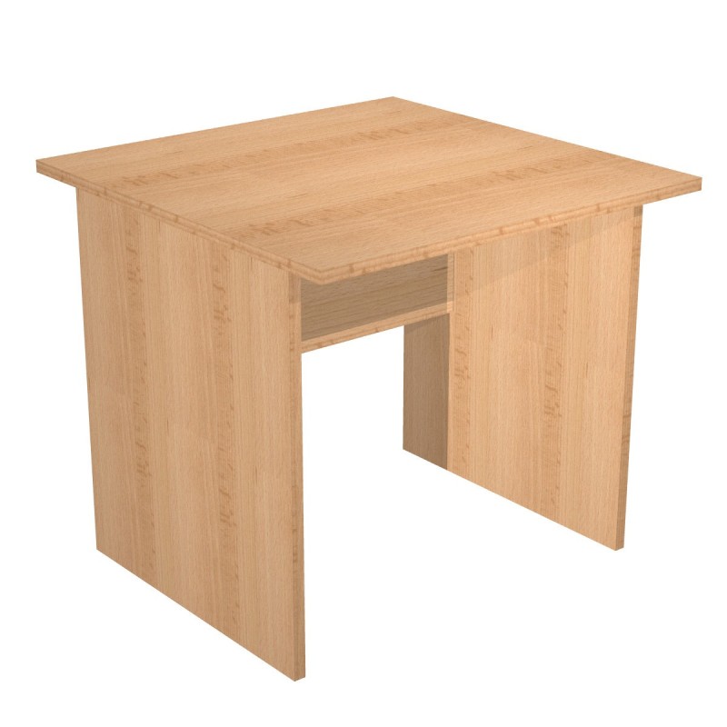Bureau droit Pronto Bois - L.80 x P.80 cm - Plateau Hêtre - Pieds panneaux Hêtre