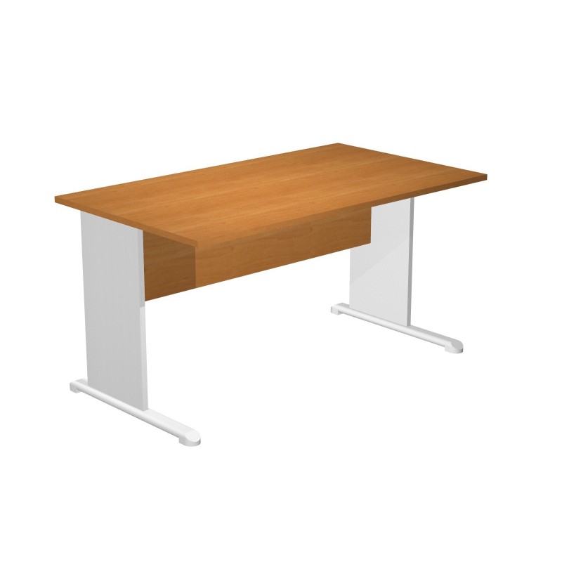 Bureau droit Pronto Bois - L.160 x P.80 cm - Plateau Aulne - Pieds L Aluminium