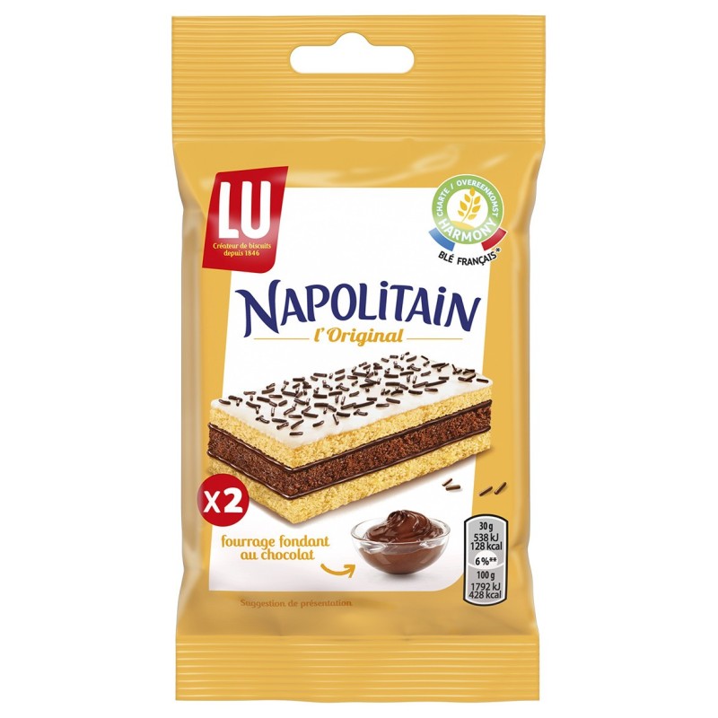 LU Napolitain Classic - Lot de 24 paquets de 2 gâteaux pocket 60 g