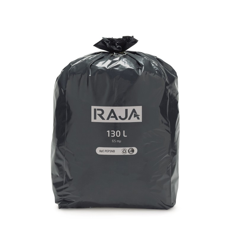 RAJA Sac poubelle 130L noir - Lot de 100