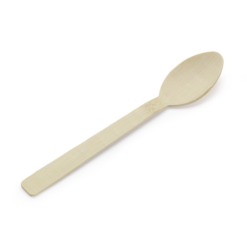 Grande cuillère en bambou L. 17,5 cm - Lot de 50