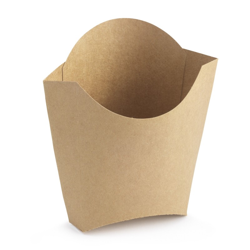 Cornet à frites en carton 13cl kraft brun - lot de 100