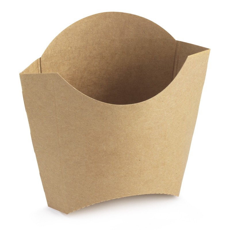 Cornet à frites en carton 16cl kraft brun - lot de 100