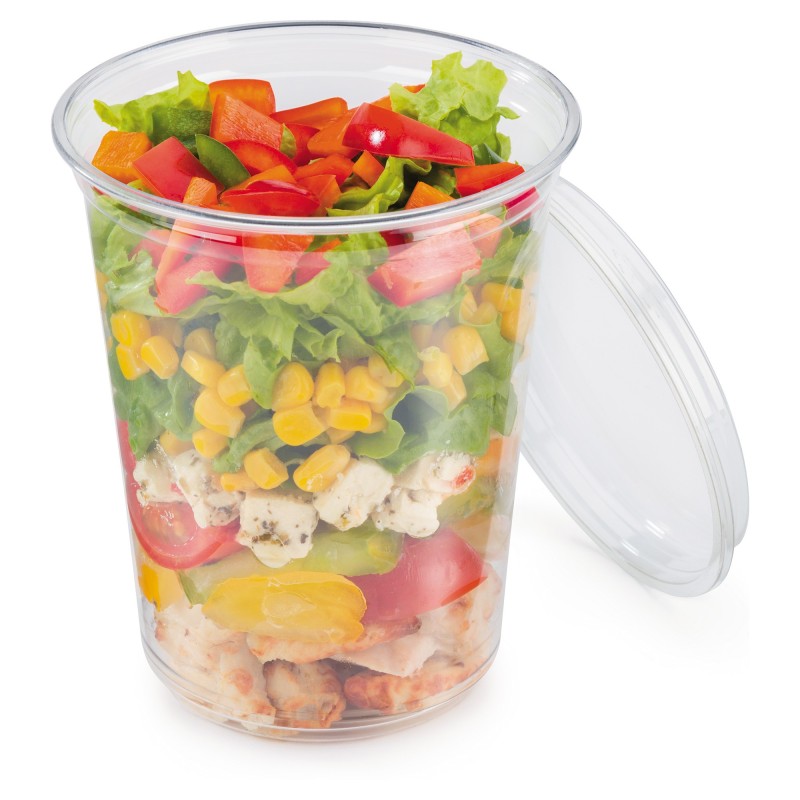 Couvercle pour pot plastique fraîcheur pour pot 24/47,3 cl - Transparent - Lot de 50