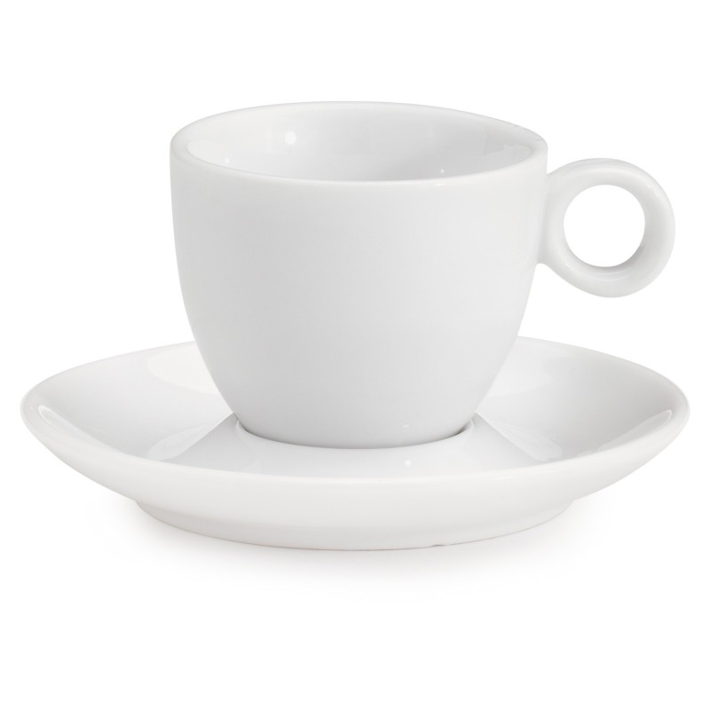 Sous-tasse en porcelaine pour tasse Moka - Blanc - Lot de 12