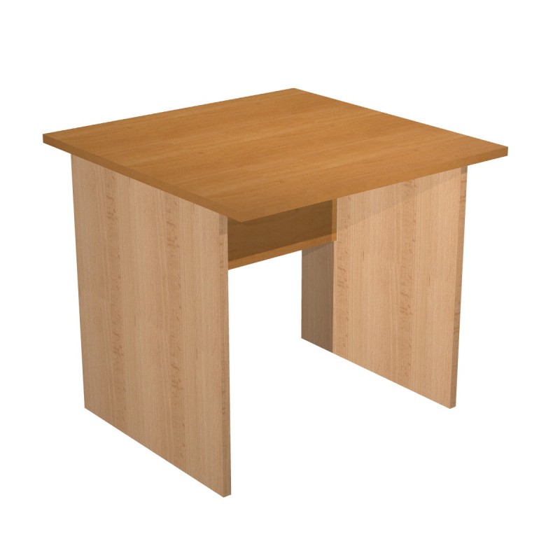 Bureau droit Pronto Bois - L.80 x P.80 cm - Plateau Aulne - Pieds panneaux Hêtre
