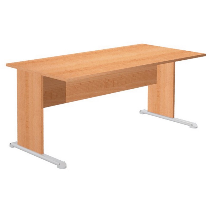 Bureau droit Pronto Bois - L.160 x P.80 cm - Plateau Hêtre - Pieds L Hêtre