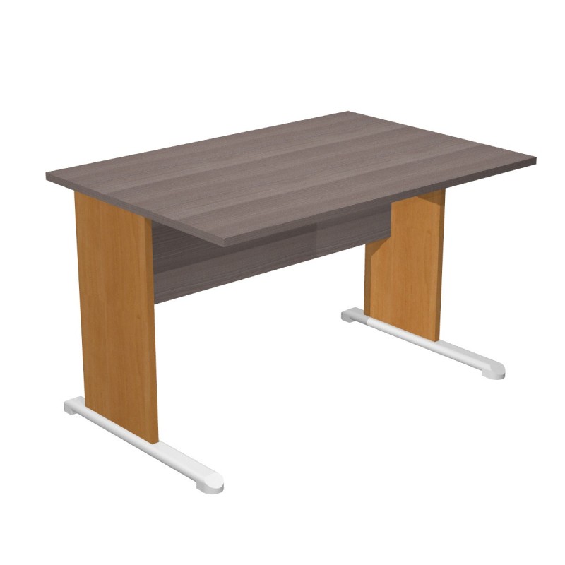 Bureau droit Pronto Bois - L.120 x P.80 cm - Plateau Cendre - Pieds L Aulne