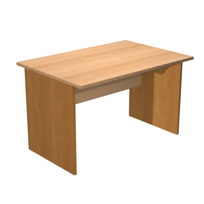 Bureau droit Pronto Bois - L.120 x P.80 cm - Plateau Hêtre - Pieds panneaux Aulne