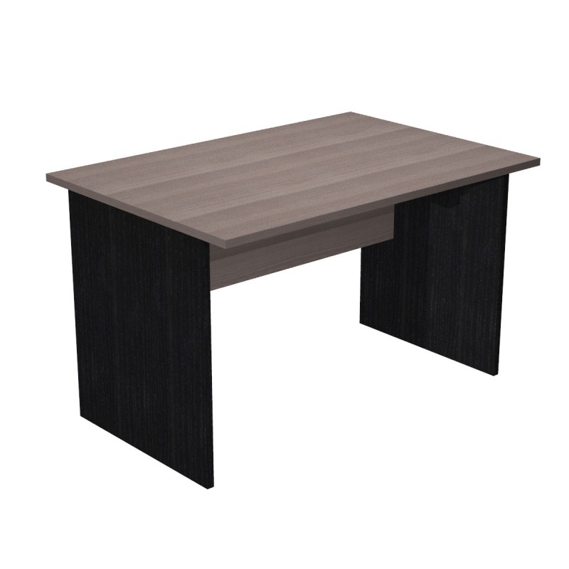 Bureau droit Pronto Bois - L.120 x P.80 cm - Plateau Cendre - Pieds panneaux Noir