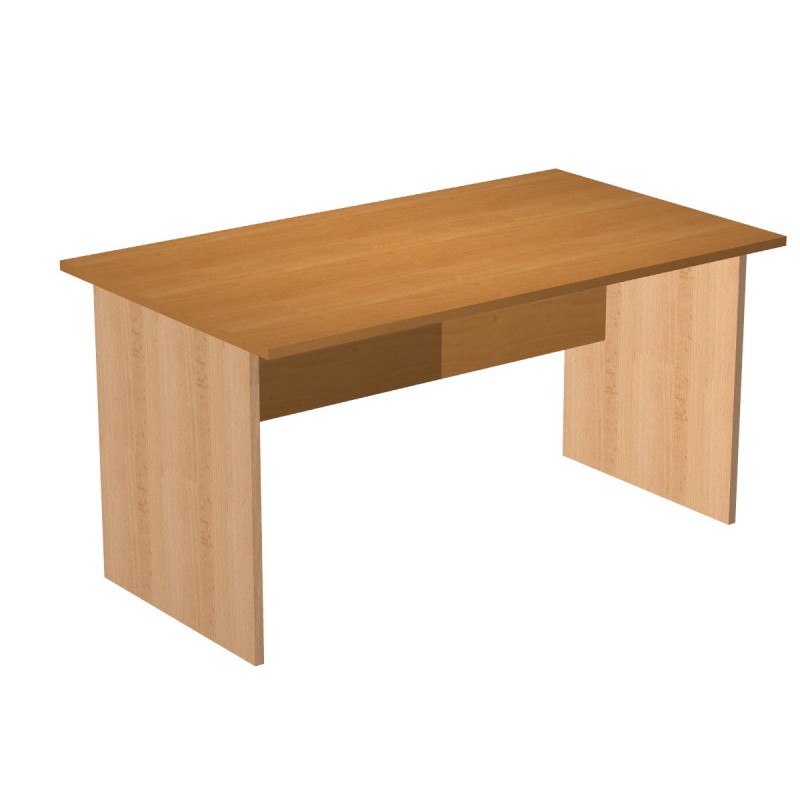 Bureau droit Pronto Bois - L.140 x P.80 cm - Plateau Aulne - Pieds panneaux Hêtre