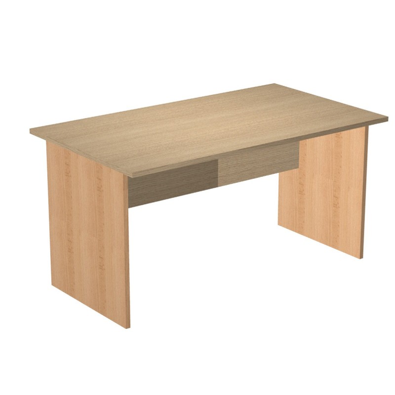 Bureau droit Pronto Bois - L.140 x P.80 cm - Plateau Chêne - Pieds panneaux Hêtre