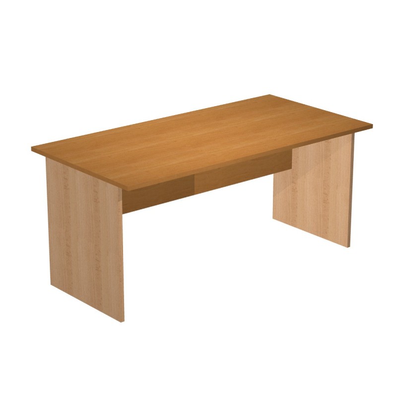 Bureau droit Pronto Bois - L.160 x P.80 cm - Plateau Aulne - Pieds panneaux Hêtre