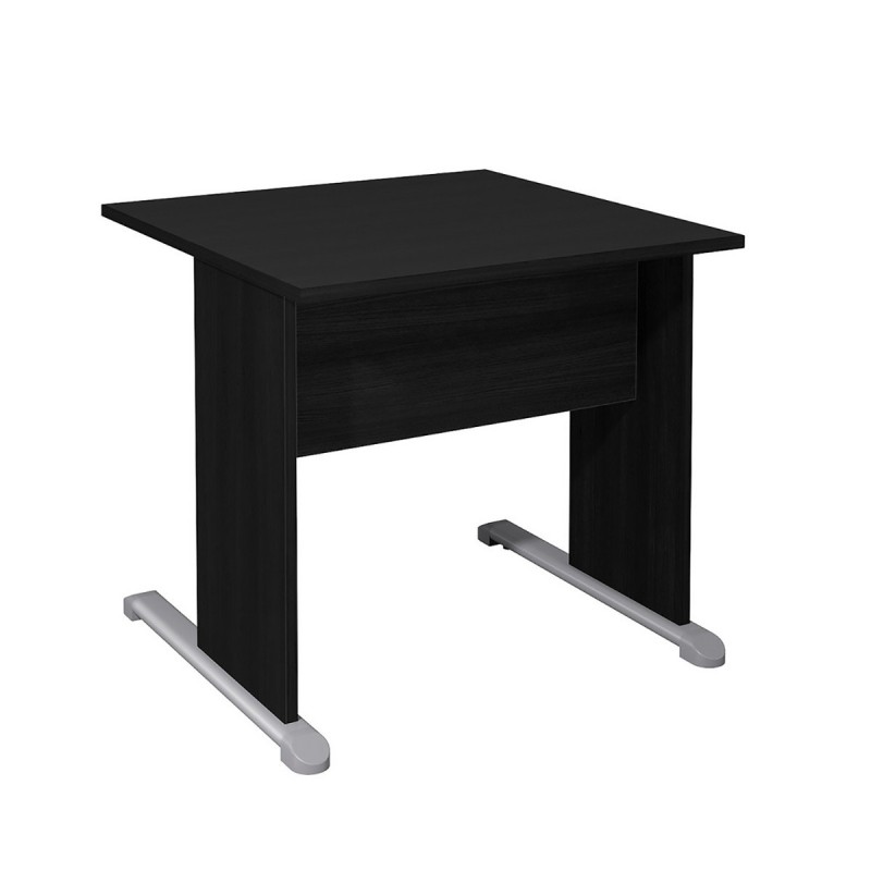 Bureau droit Pronto Bois - L.80 x P.80 cm - Plateau Noir - Pieds L Noir