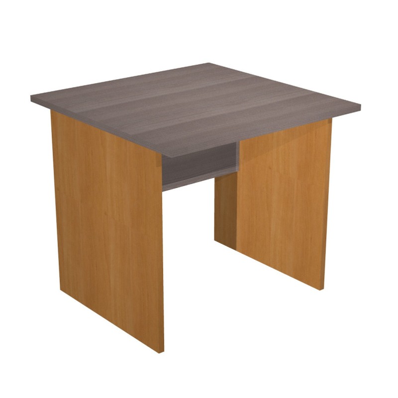 Bureau droit Pronto Bois - L.80 x P.80 cm - Plateau Cendre - Pieds panneaux Aulne